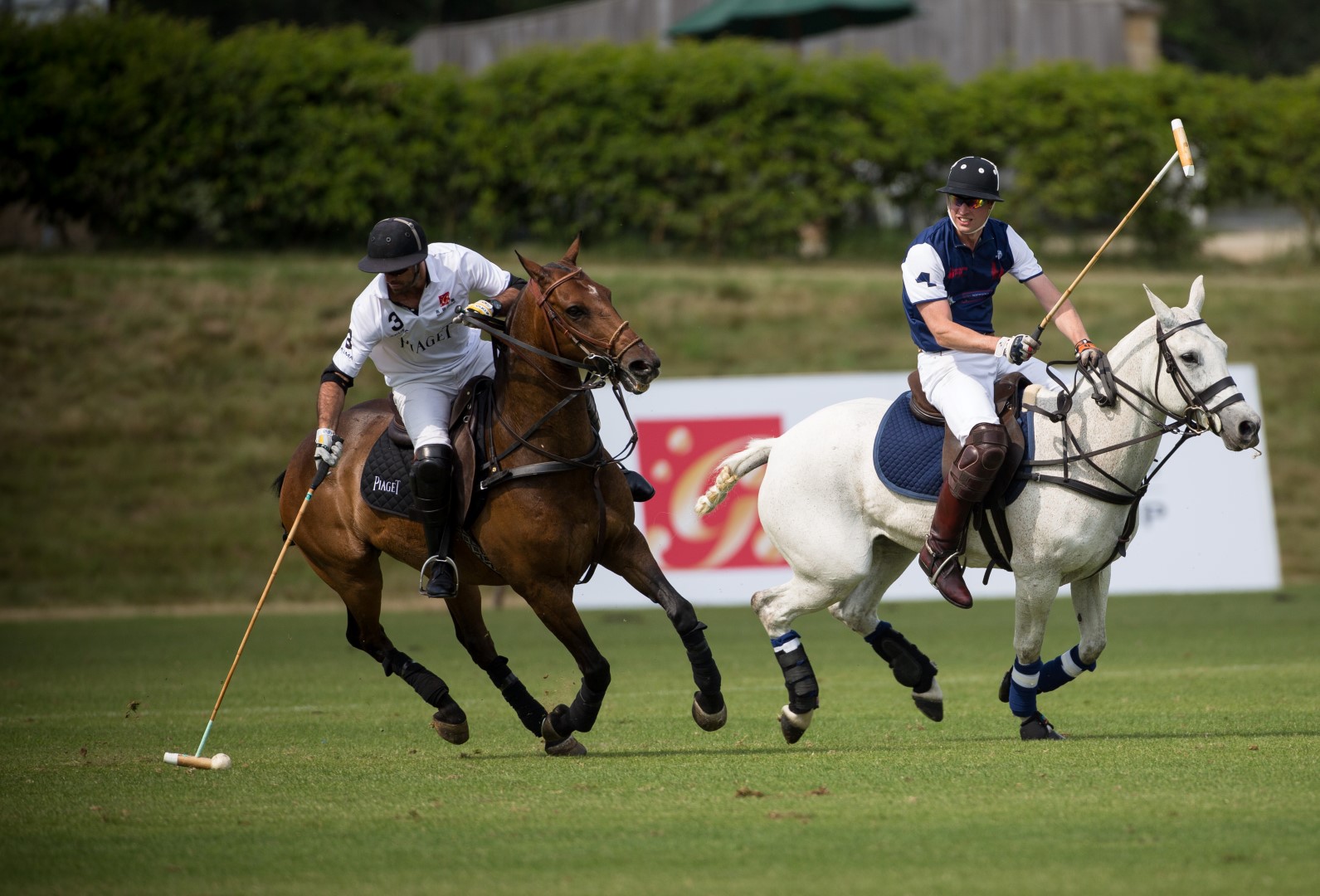 Piaget teamÔÇÖs Facundo Pieres and Royal Salute teamÔÇÖs HRH The Duke of Cambridge go head to head in the Goldin Group Charity Polo Cup 22nd June 2014